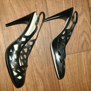 Womens Black Slingback Shoe